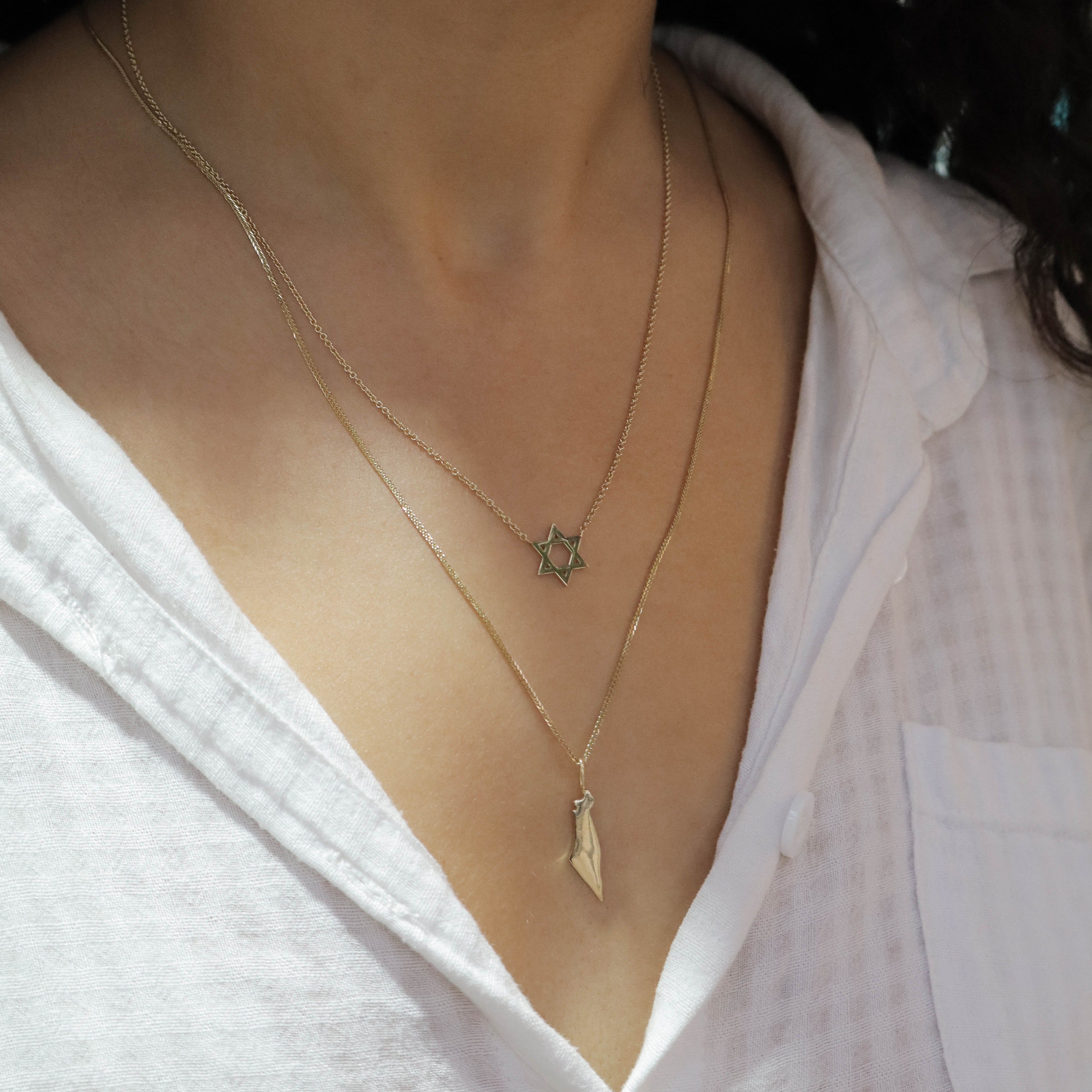 Israel map Gold pendant