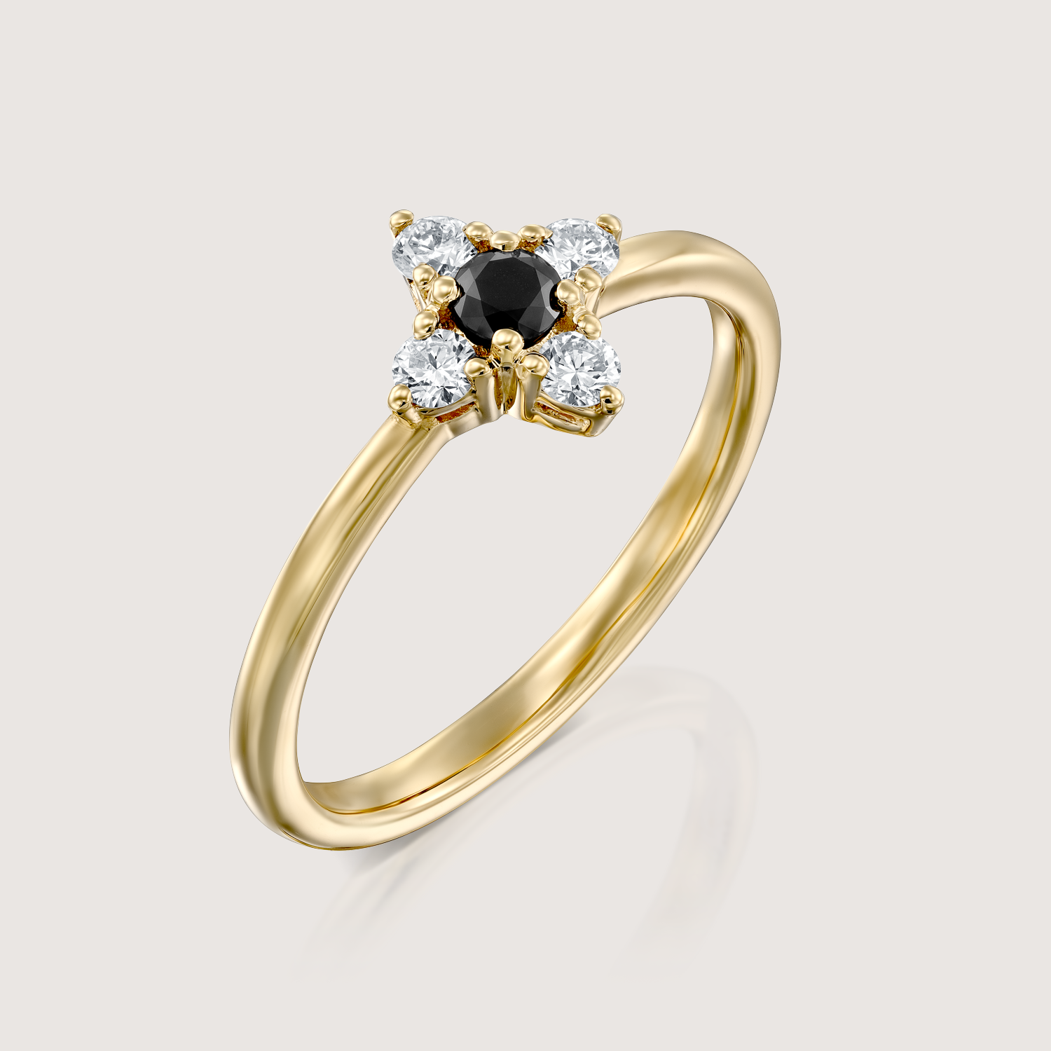 Eliana Ring with Black & White Diamonds