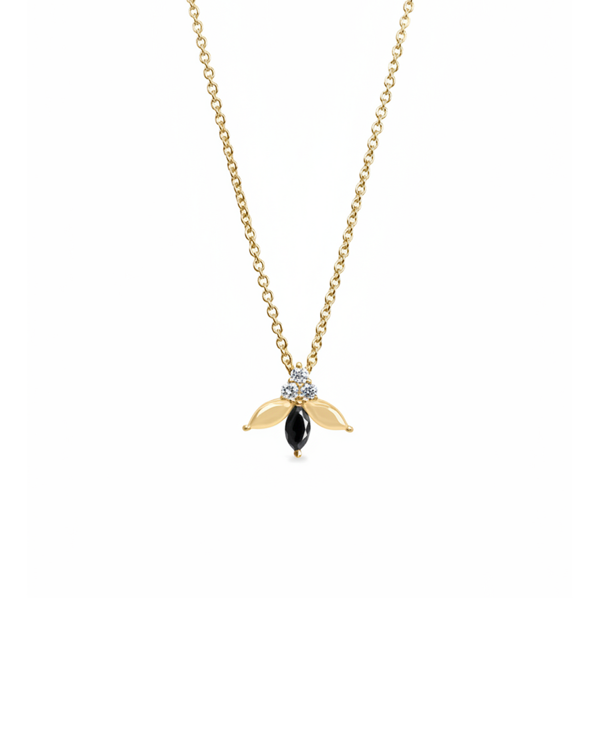 Jeanne Poisson Necklace Black and White Diamonds