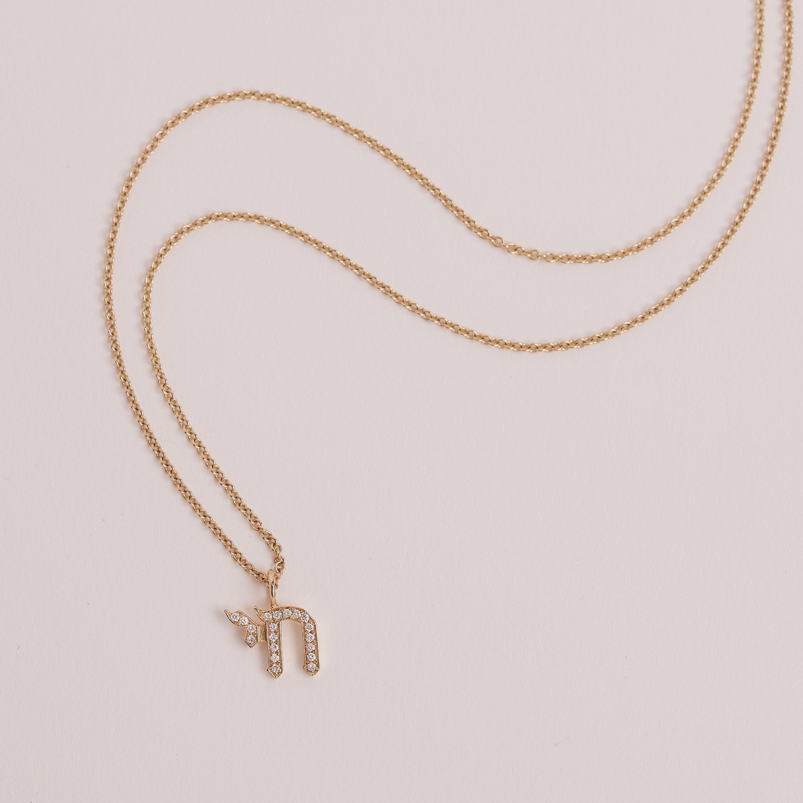 Chai Gold Necklace with Diamonds