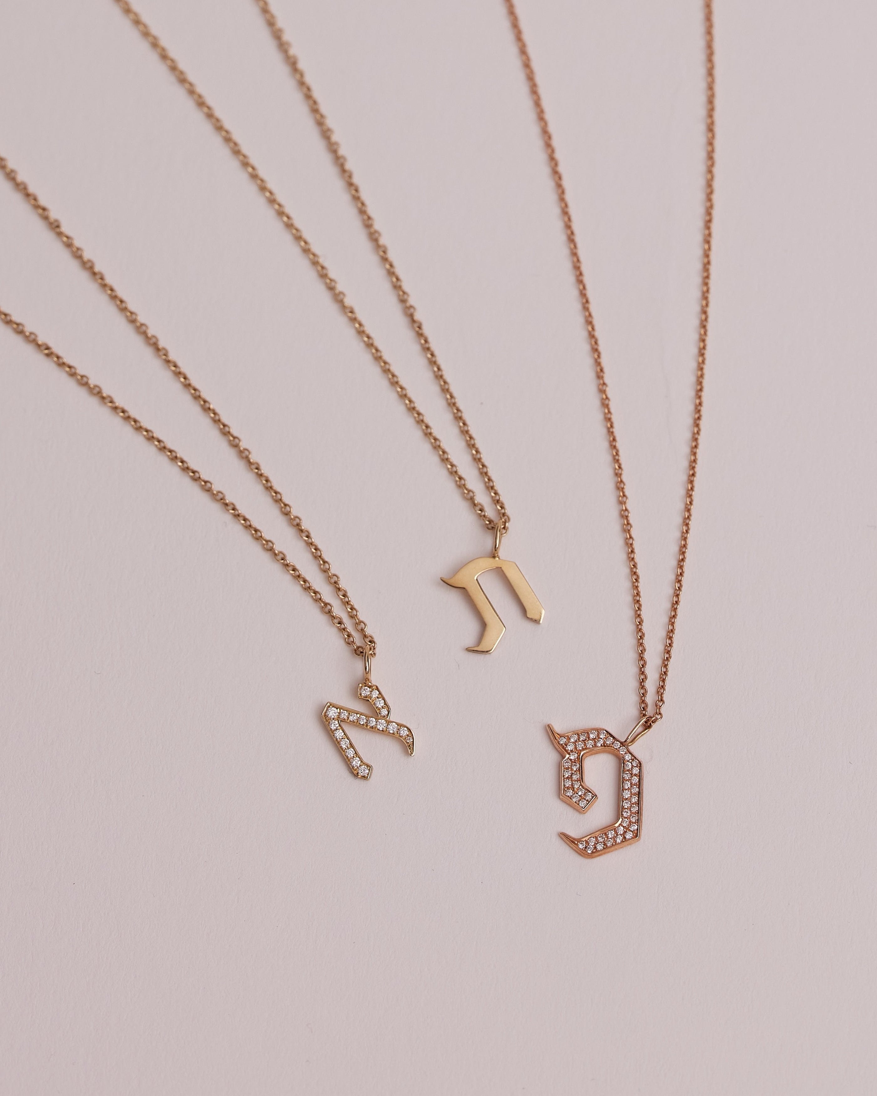 Letter Necklace - Large Aleph-Bet Encrusted Pendant