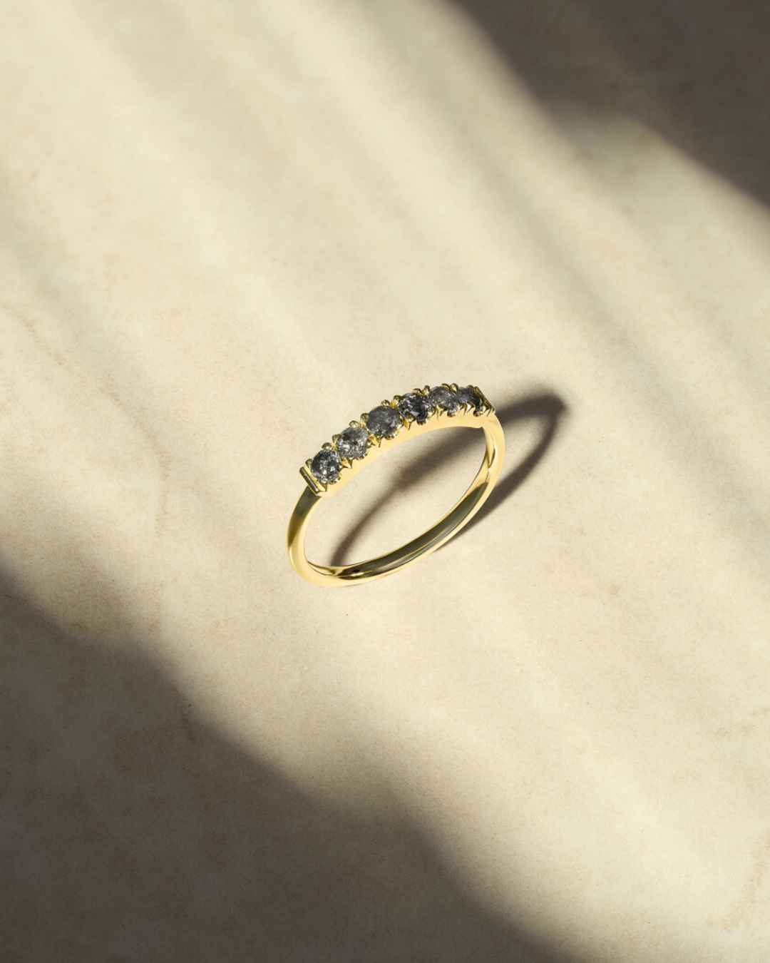Medium Candy Gold Ring Gray Diamonds