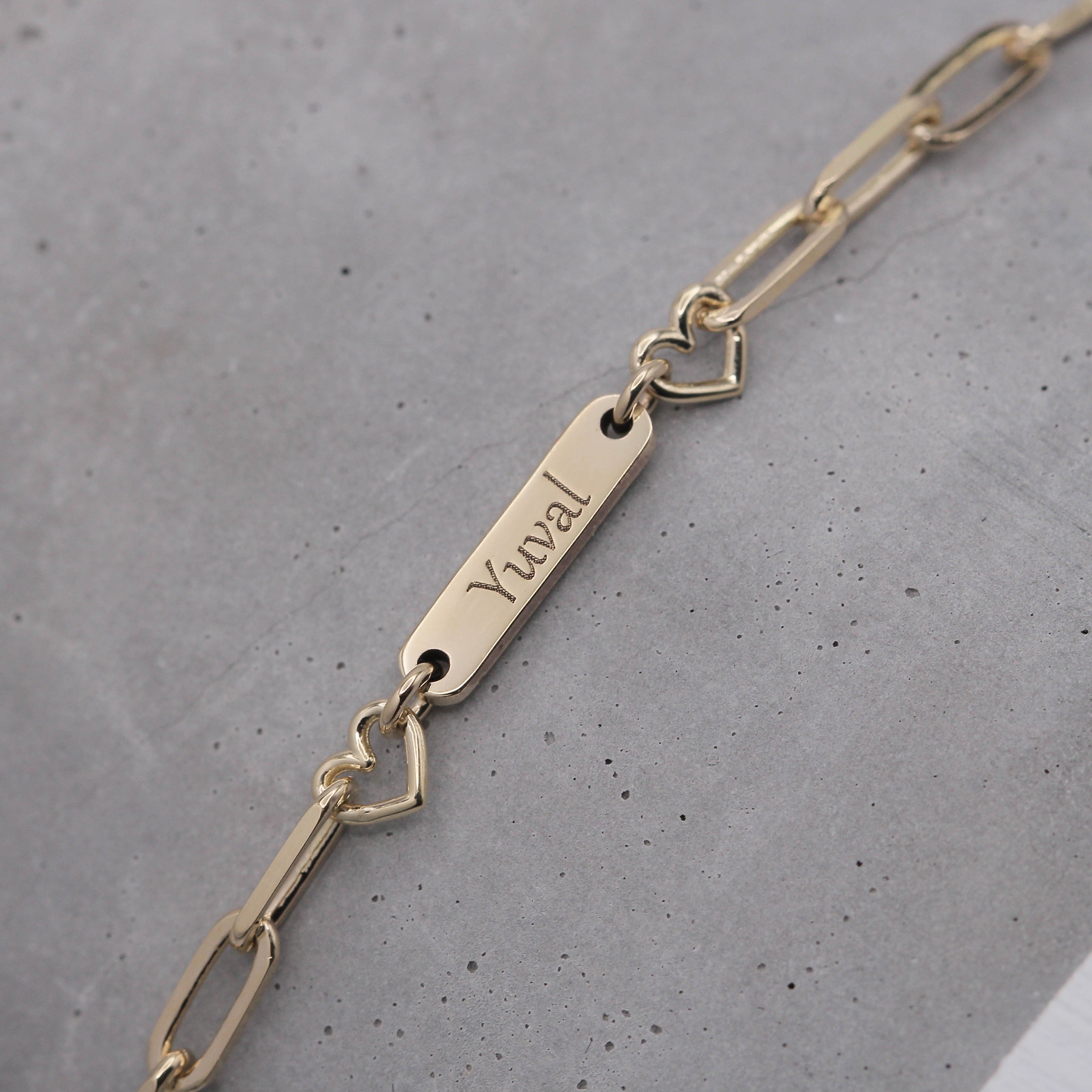 Hearts and Names chain bracelet