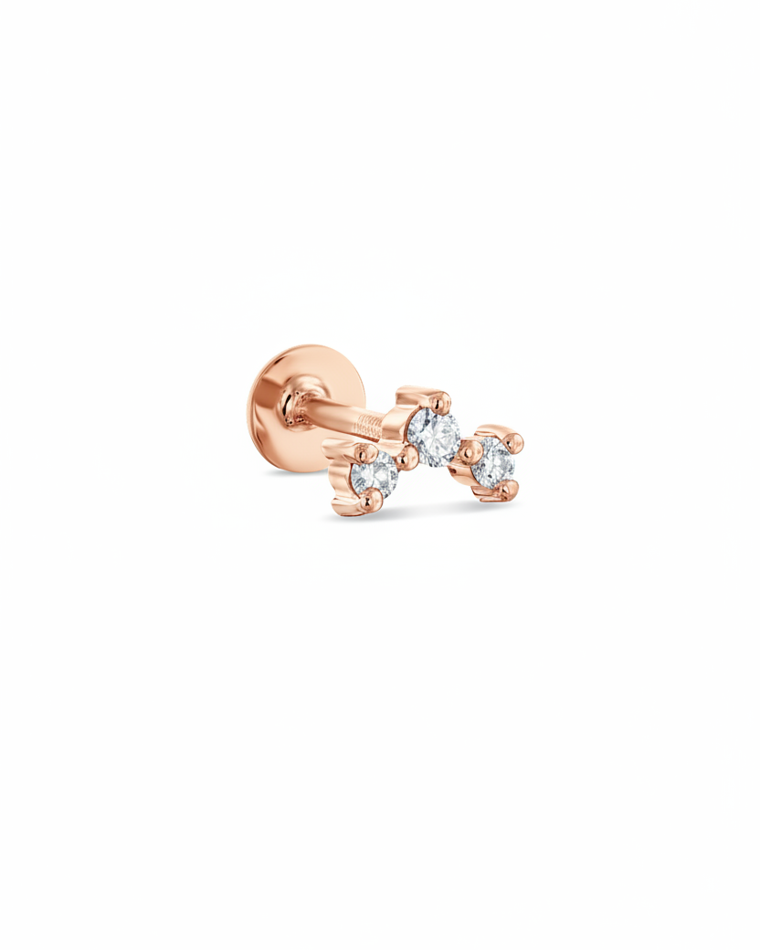 Frida Piercing Earring With White Diamonds