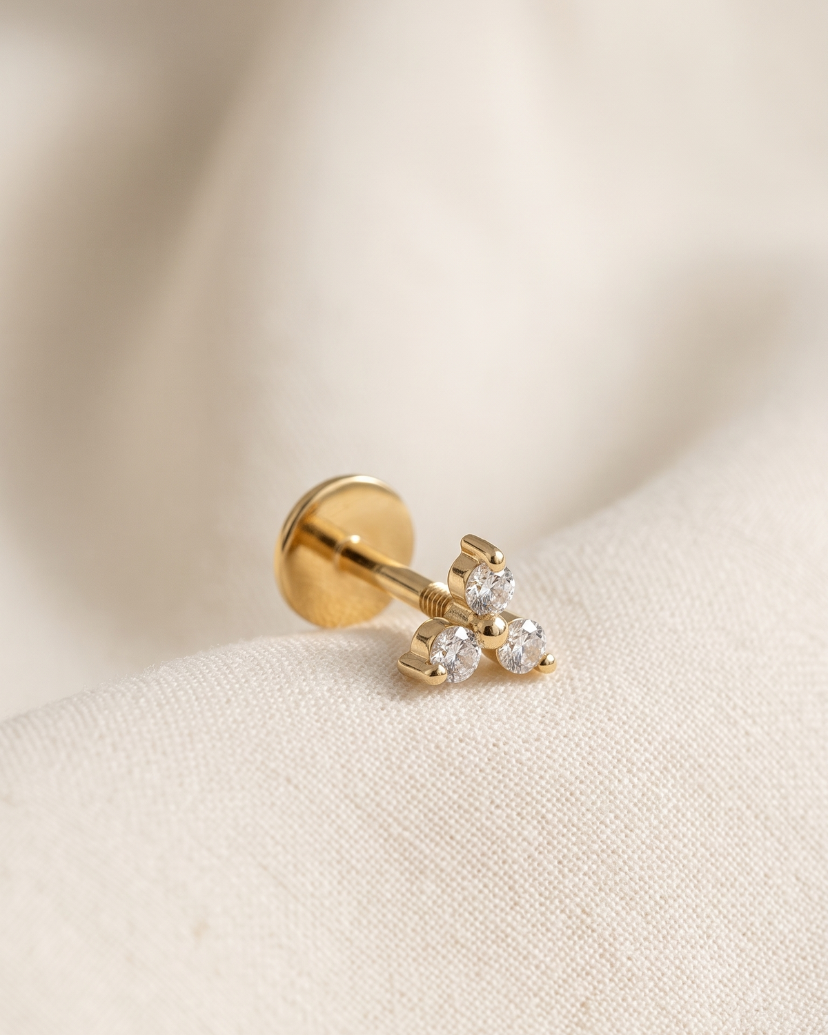Mini Grace Piercing Earring With White Diamonds