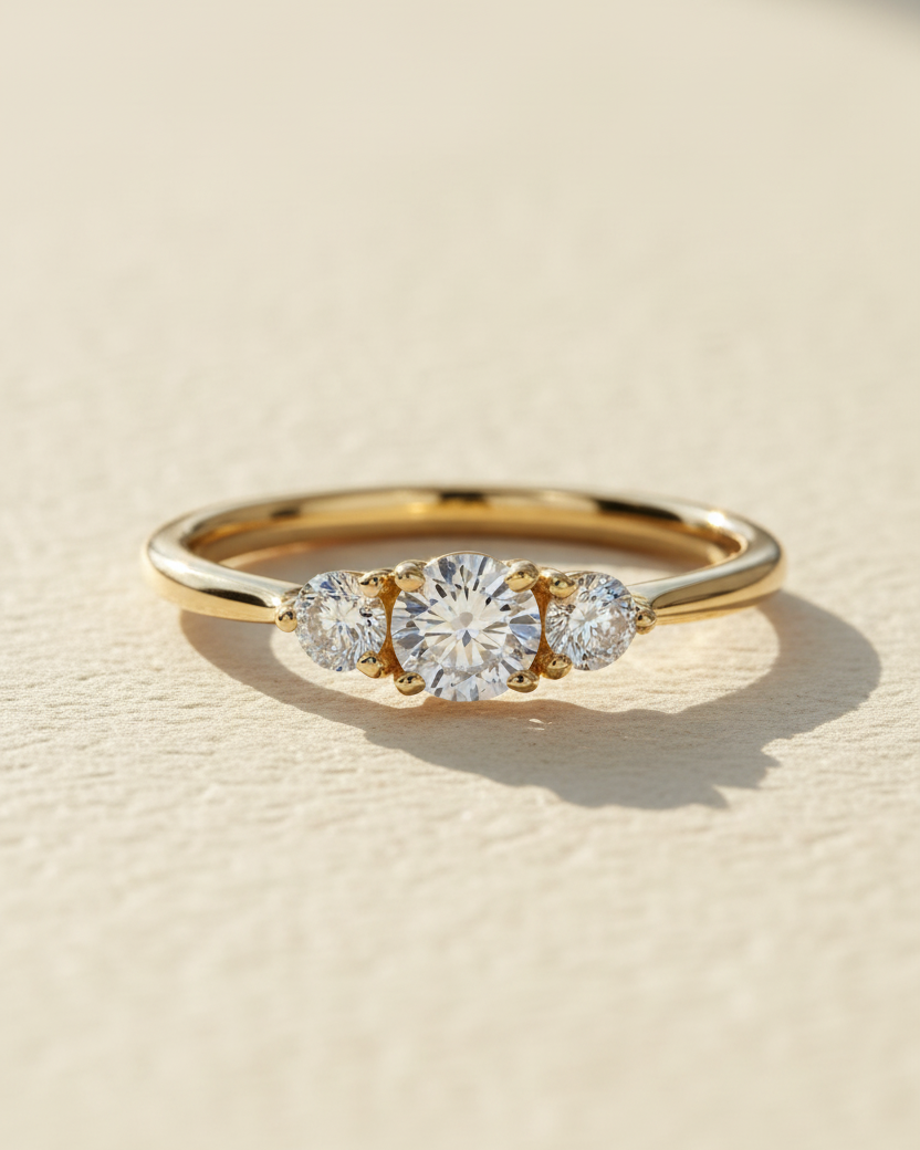 Audrey Gold Ring 4mm Diamond