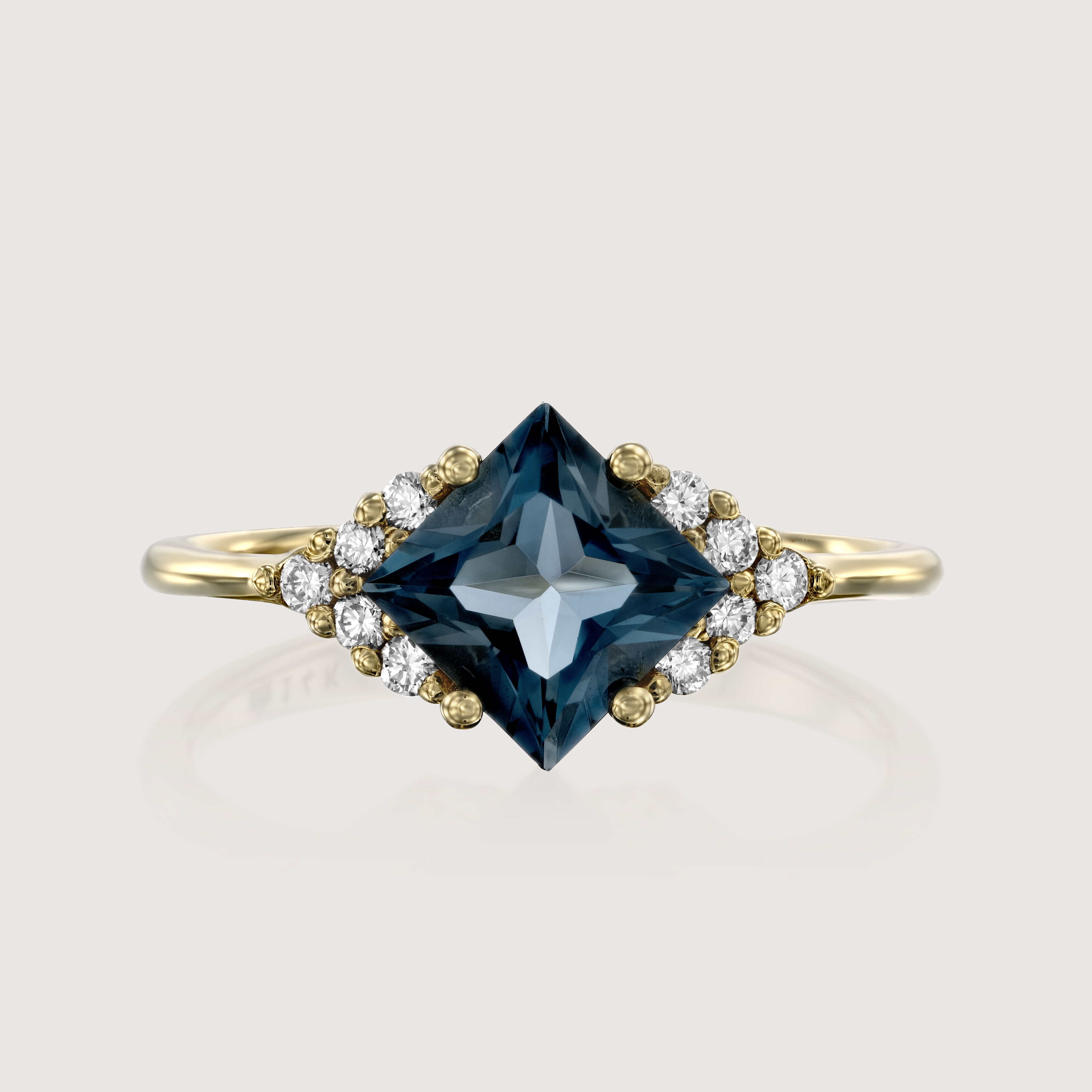 Juliette Ring With Diamonds and Blue Topaz