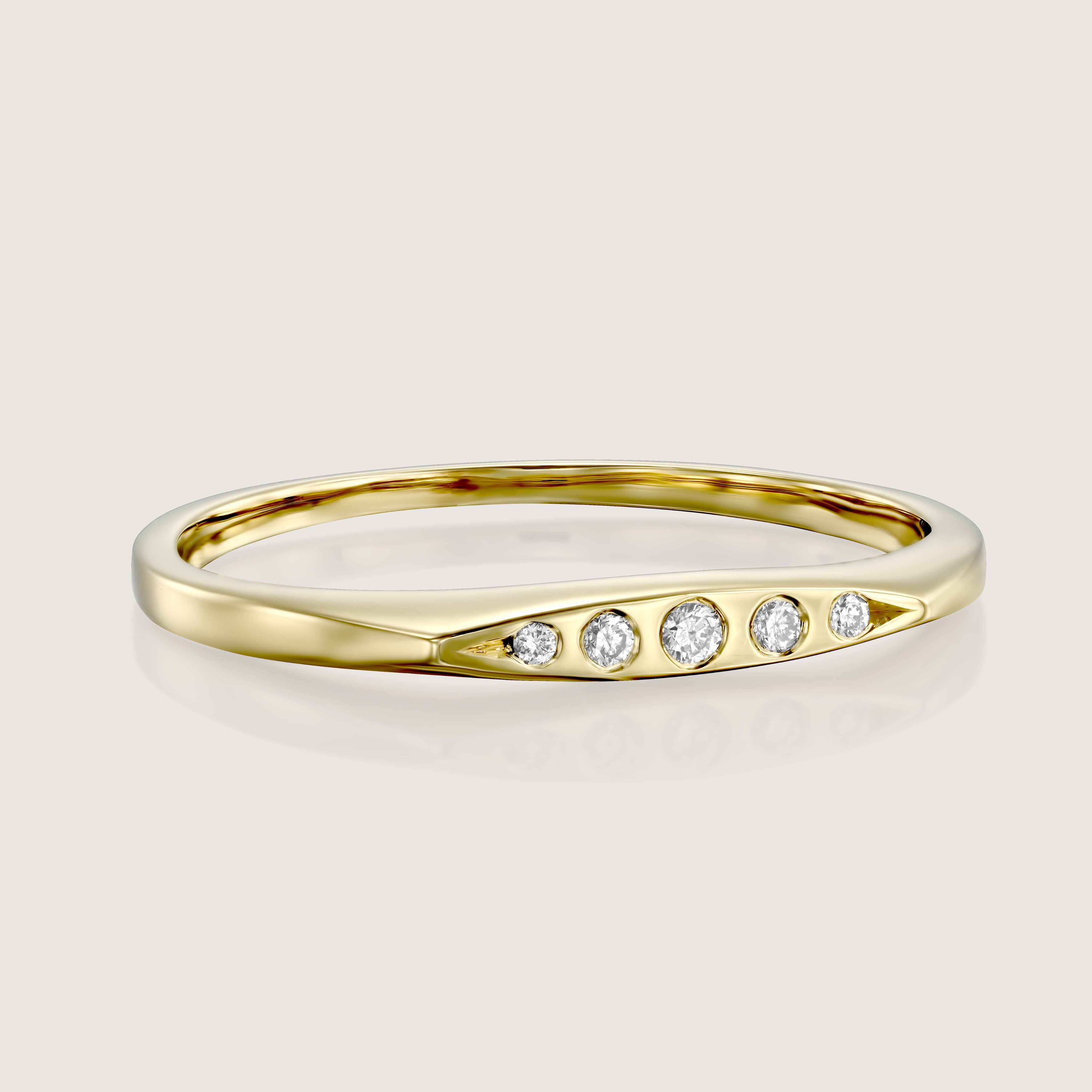 Jackie Gold Ring Five Diamonds