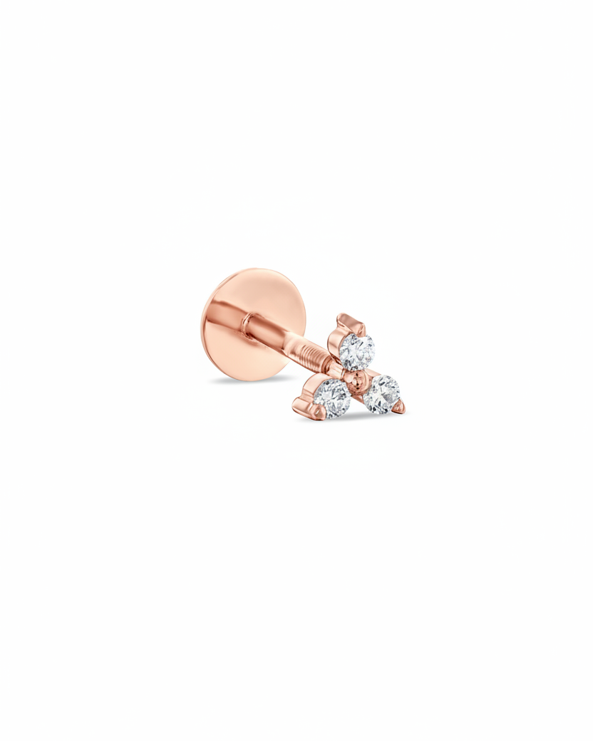 Mini Grace Piercing Earring With White Diamonds