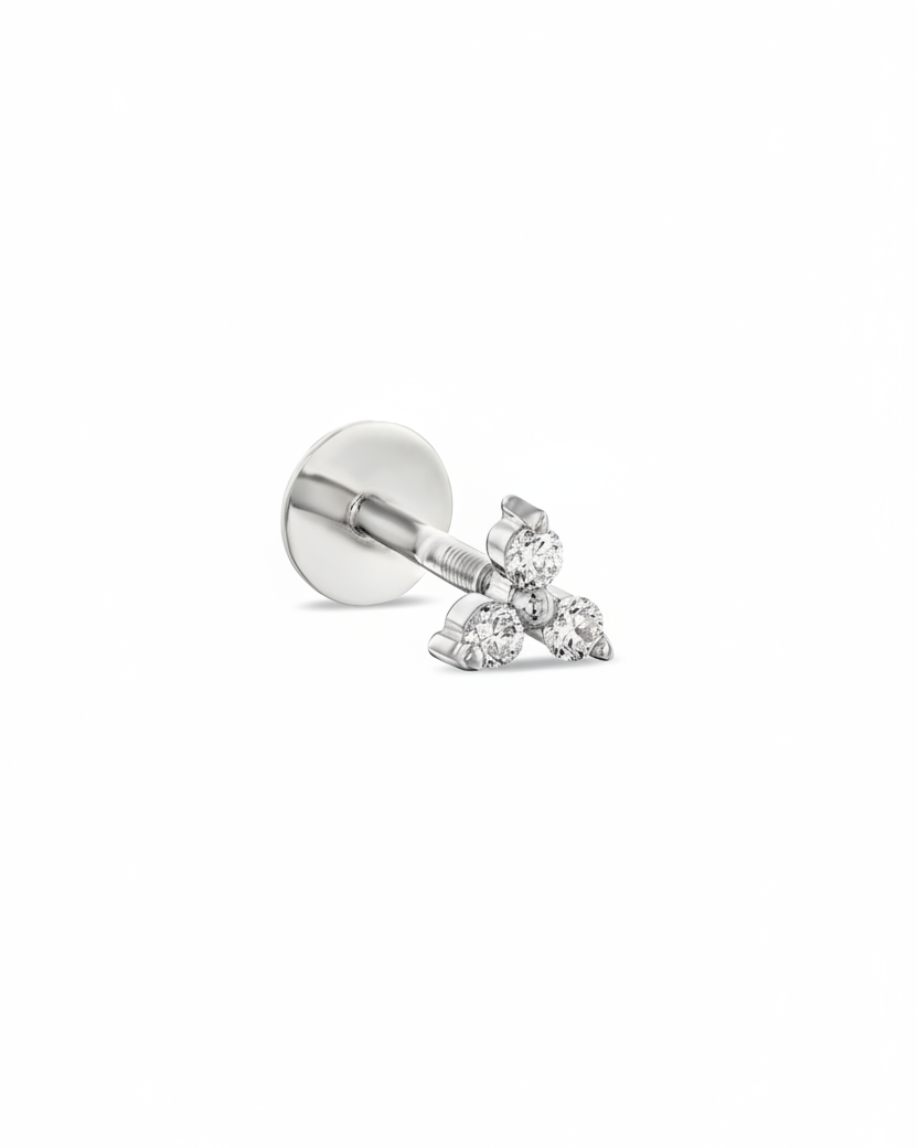 Mini Grace Piercing Earring With White Diamonds