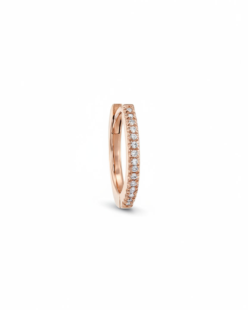 Khloé Large Hoop Gold Earring with White Diamonds