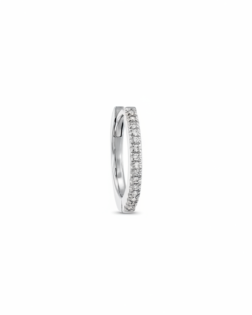 Khloé Large Hoop Gold Earring with White Diamonds