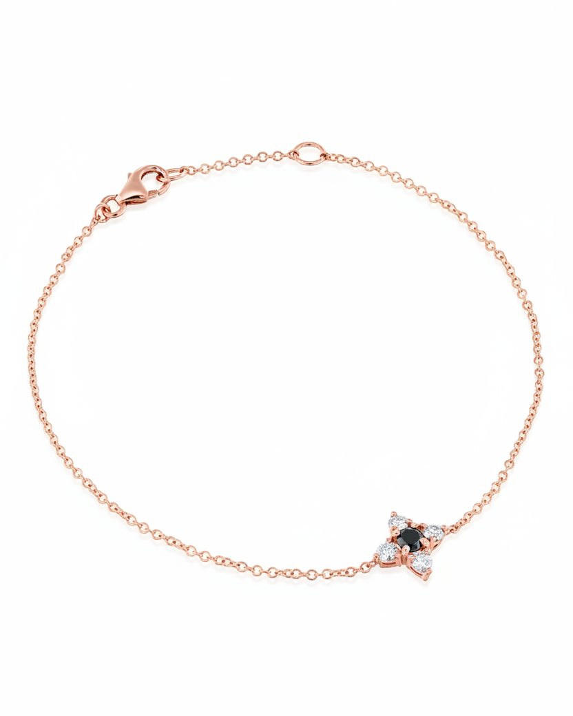 Natalia Gold Bracelet Black & White Diamonds