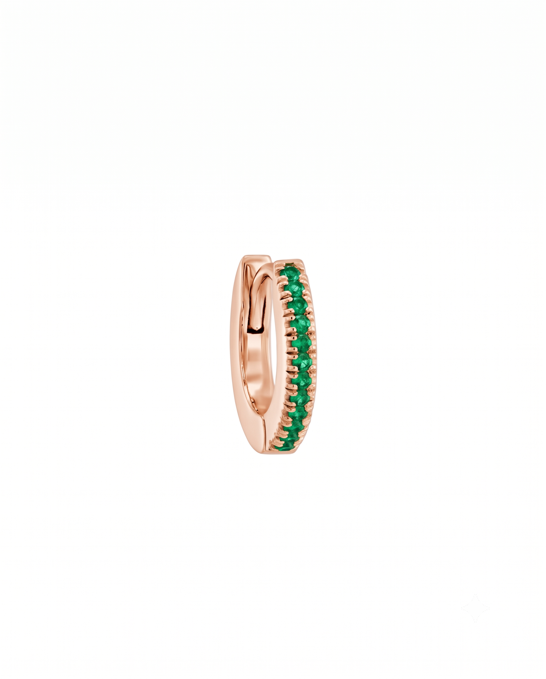 Khloé Medium Hoop Gold Earring with Emerlad
