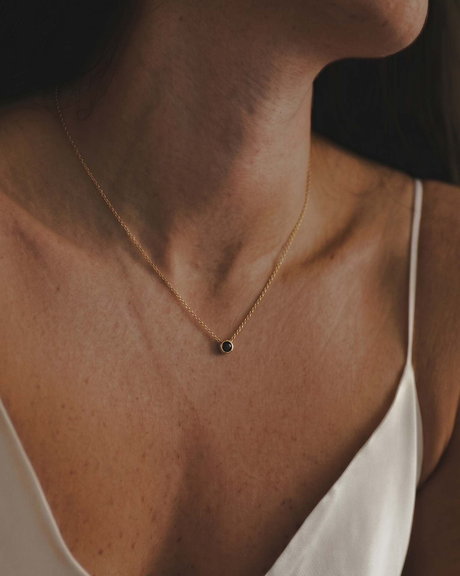 Margarita Gold Necklace Black Diamond