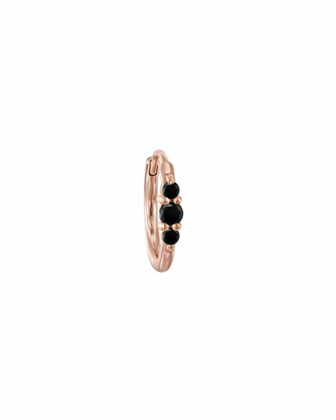 Audrey Hoop Earring with Black Diamonds