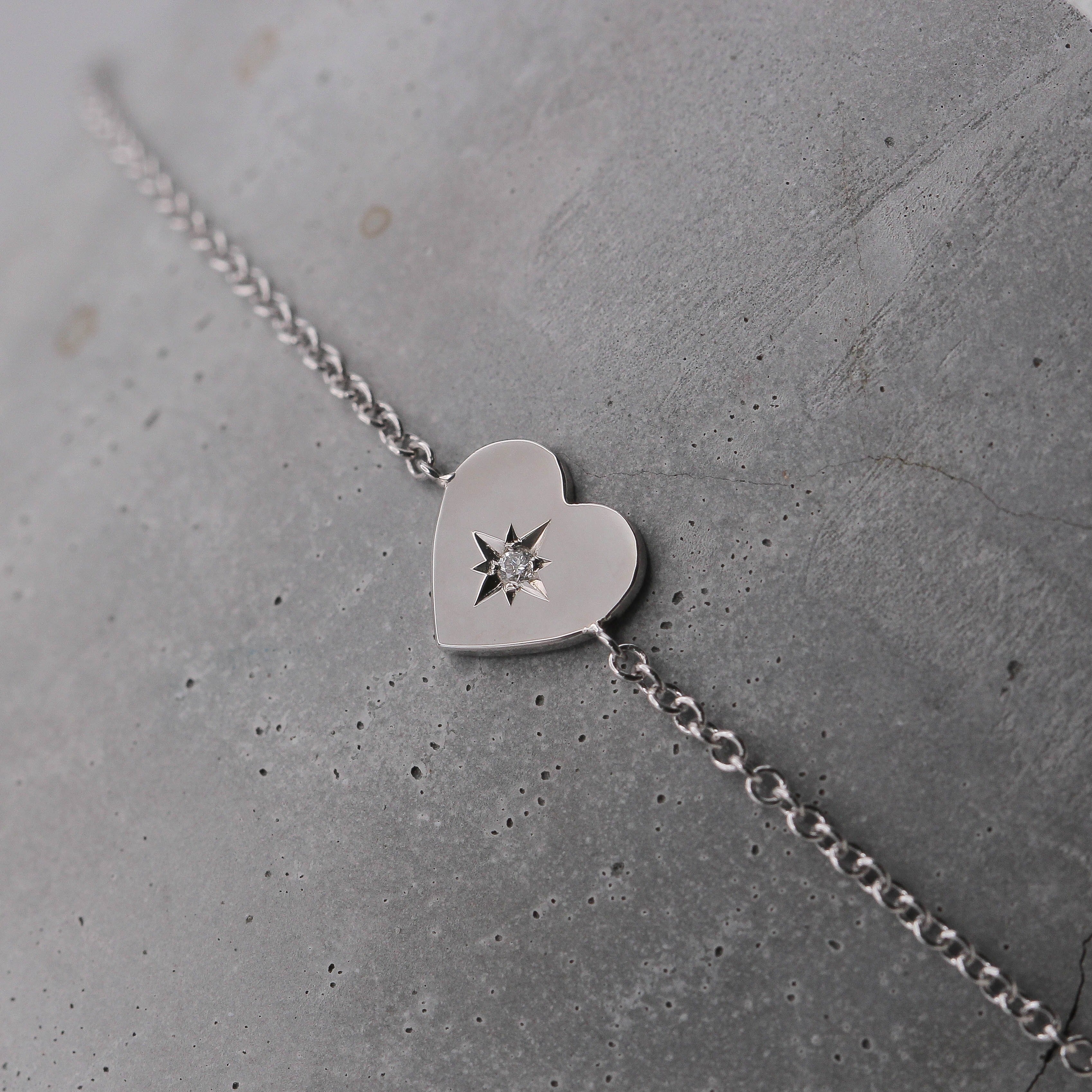 Heart Bracelet white diamond