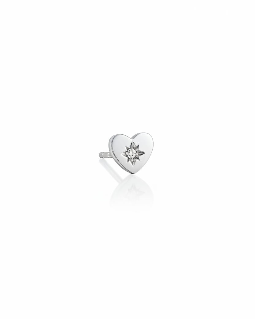 Sofia Heart Earring with Diamond