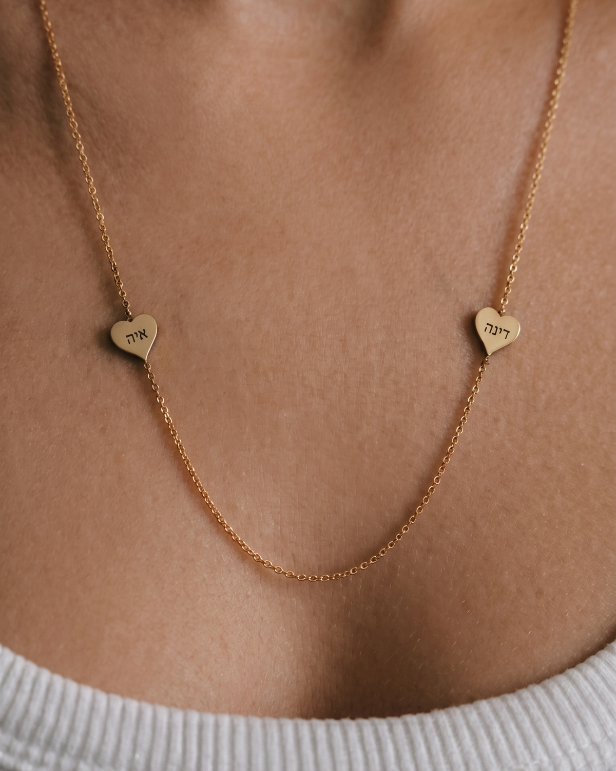 Two Engraved Hearts Necklace