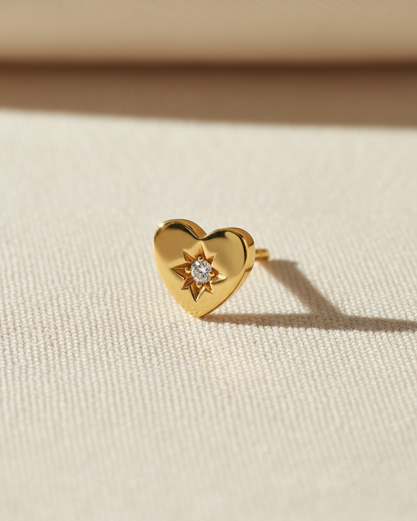 Sofia Heart Earring with Diamond