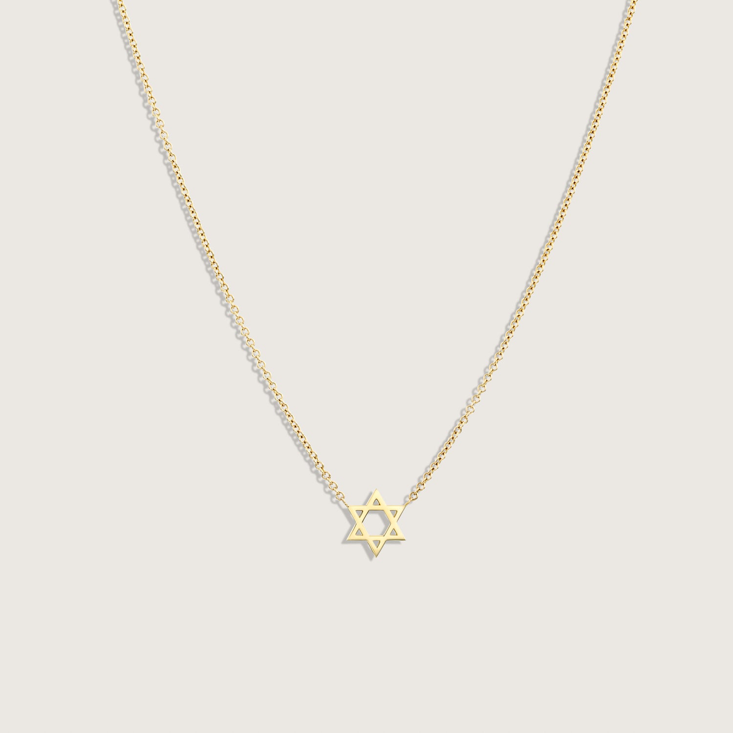 Classic Star Of David Gold Necklace