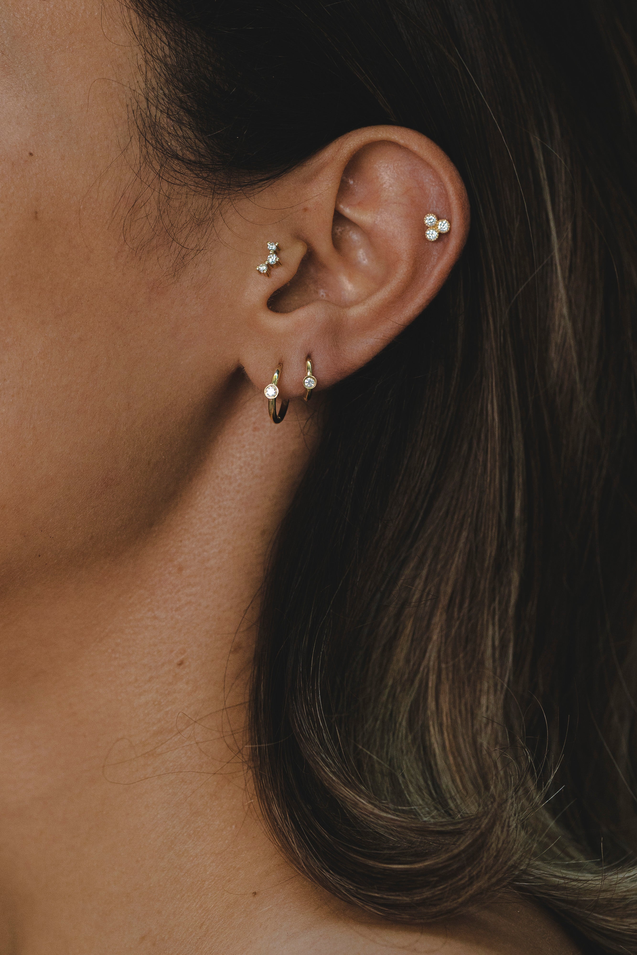 Henrietta Piercing Earring white Diamonds