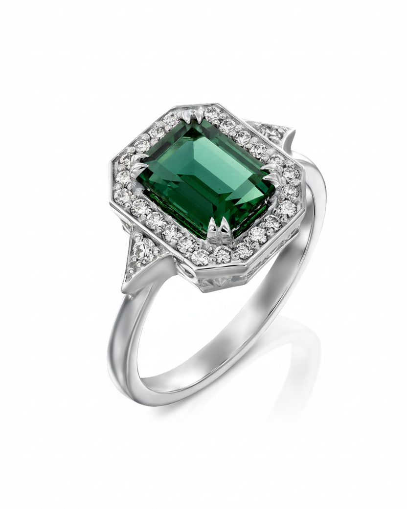 Katerina Ring With Chatham Emerald