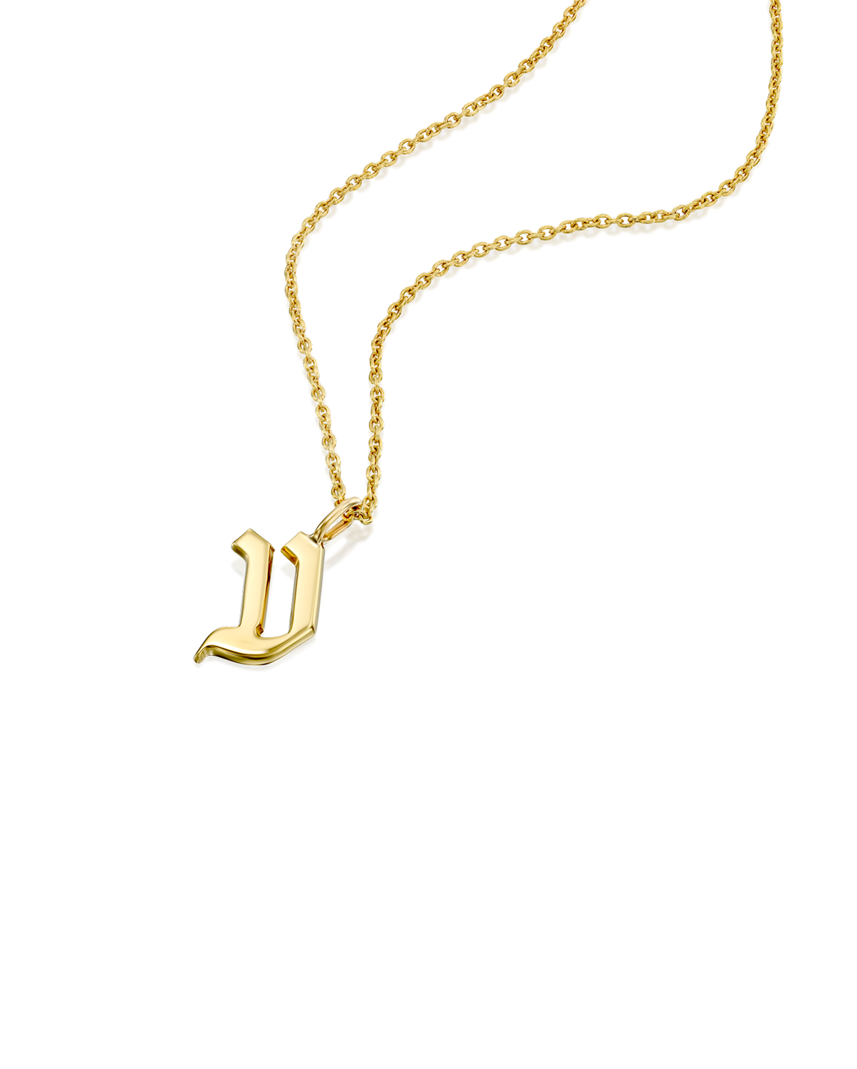 Letter Necklace Large Aleph-Bet Gold Pendant
