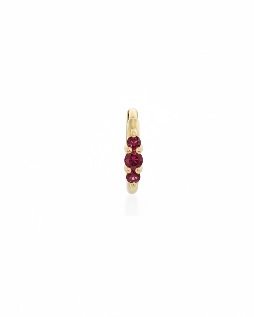 Audrey small Hoop With Ruby