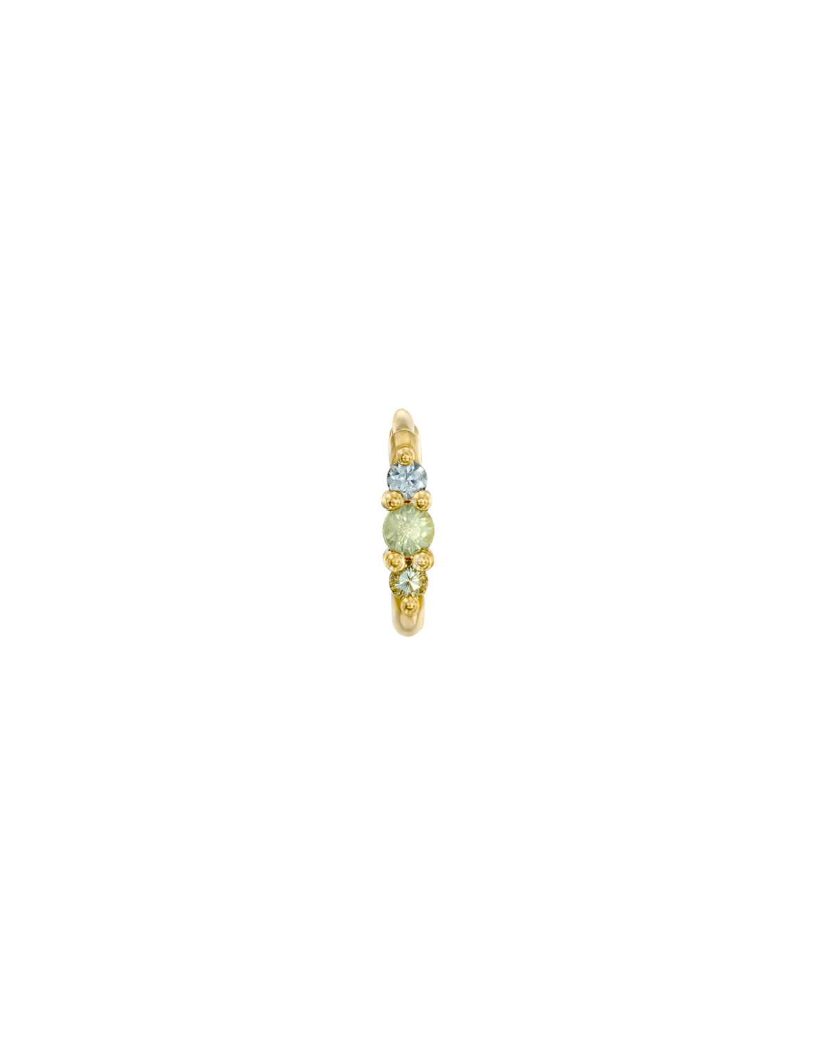 Audrey Mini Hoop Earring green rainbow sapphires