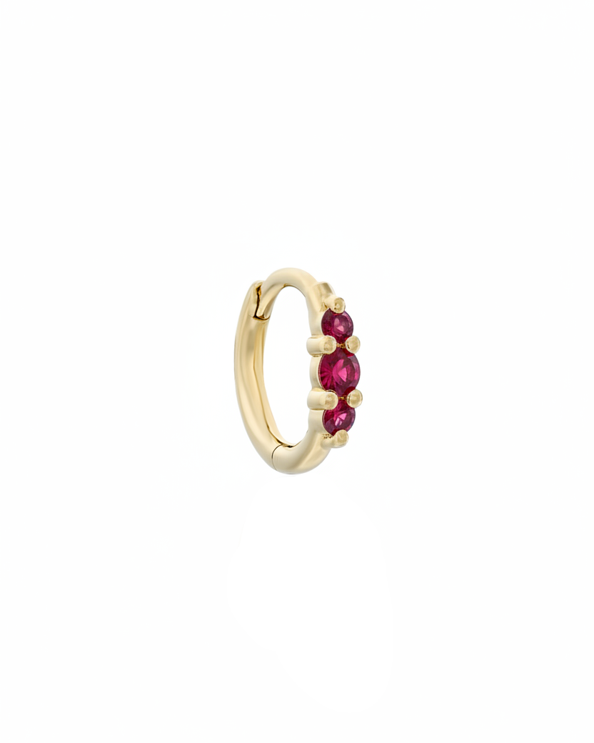 Audrey small Hoop With Ruby