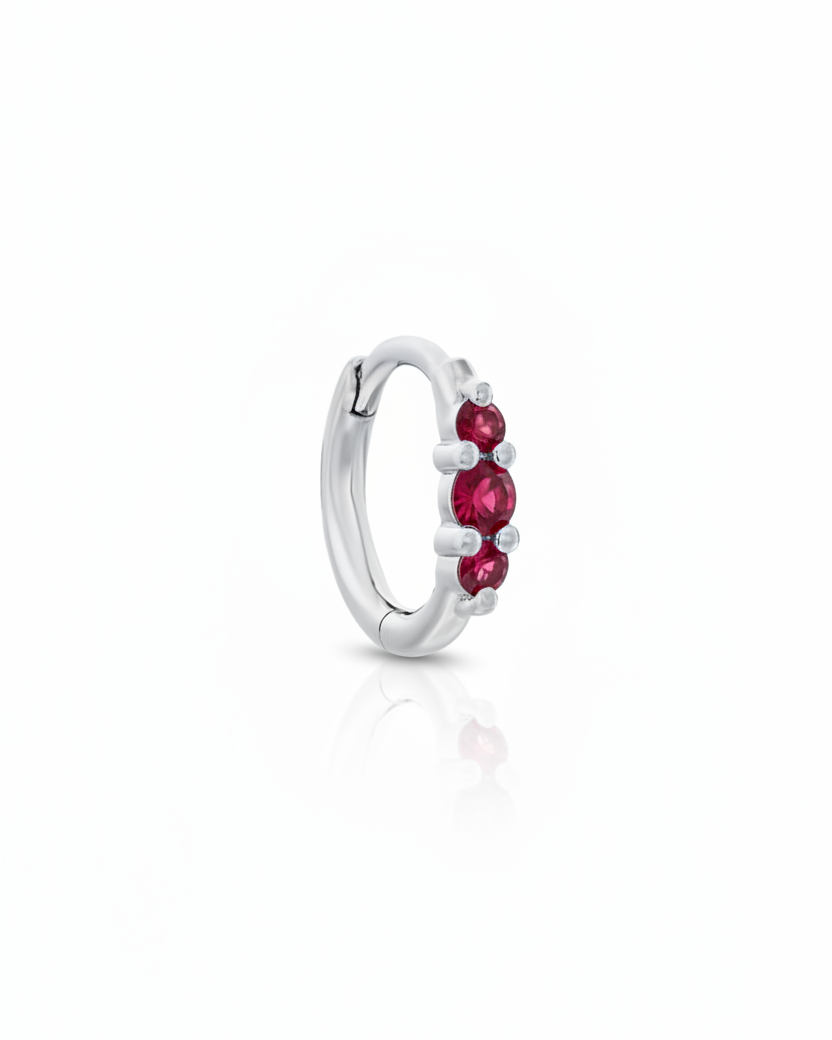 Audrey small Hoop With Ruby