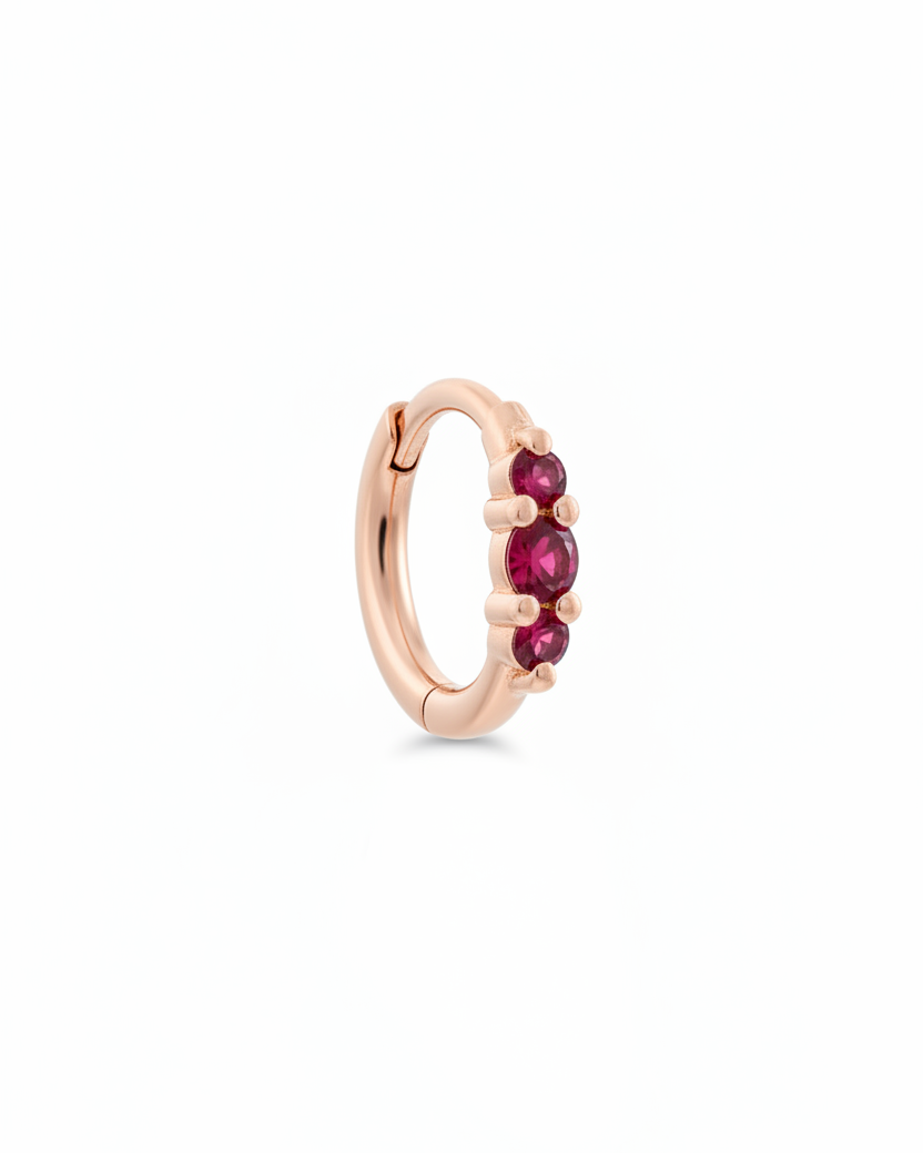 Audrey small Hoop With Ruby