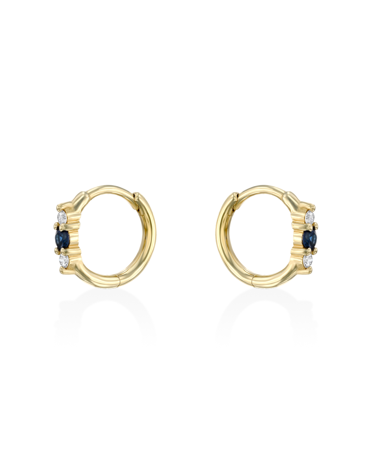 Audrey small Hoop With White Diamonds & Sapphire