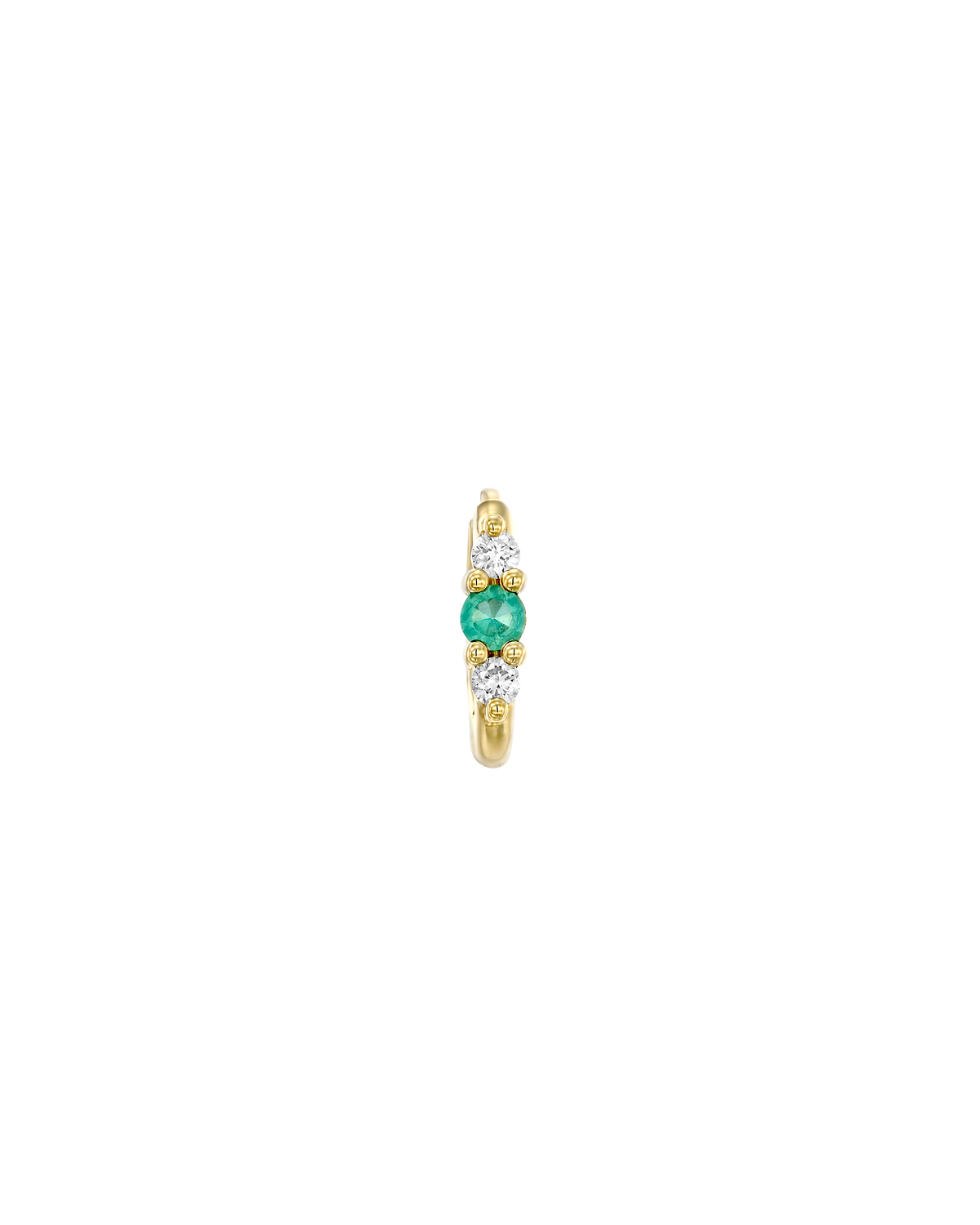 Audrey medium Hoop With Emerald And White Diamonds