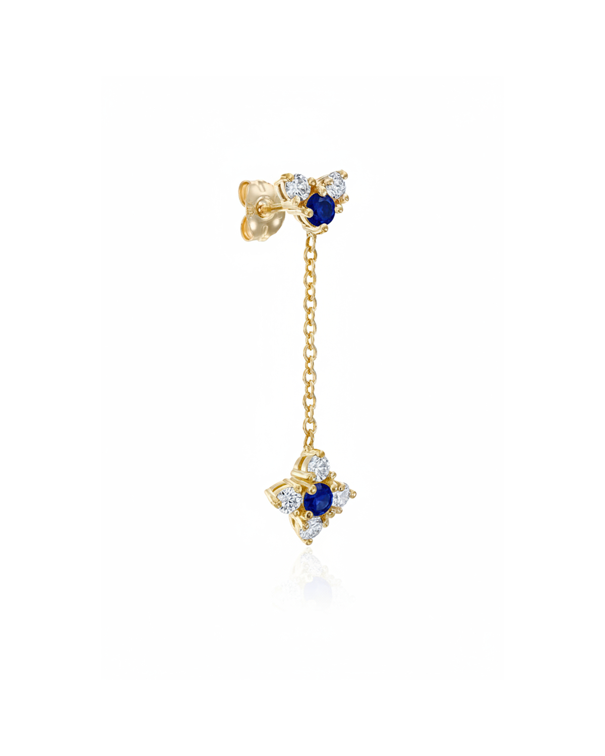 Alexandra Gold Earring sapphire & White Diamonds
