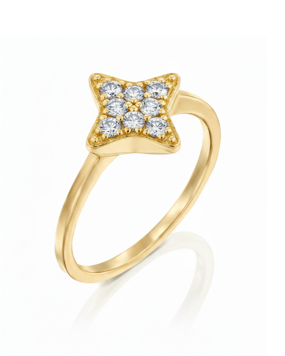 Cassiopeia Gold Ring White Diamonds