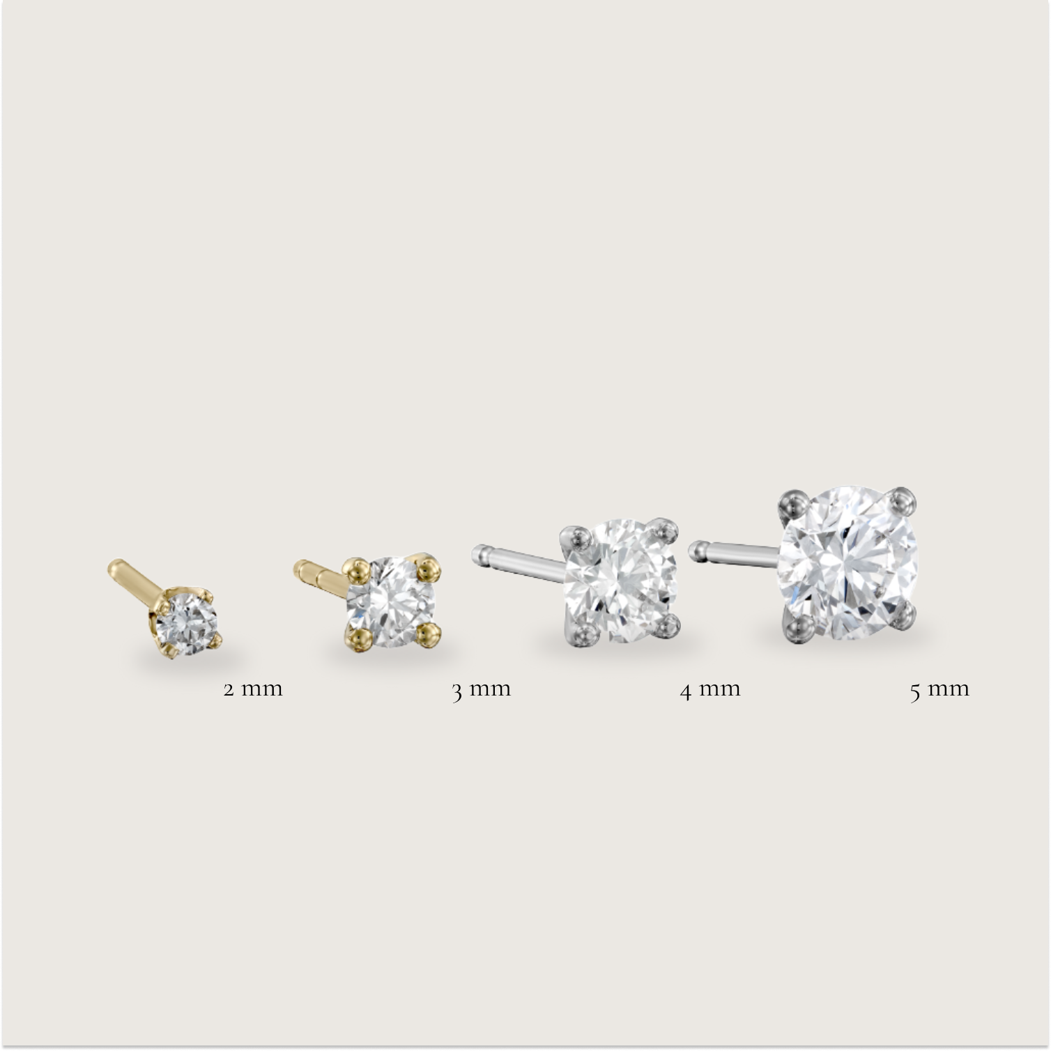 Martina Gold Earring 5mm White Diamond