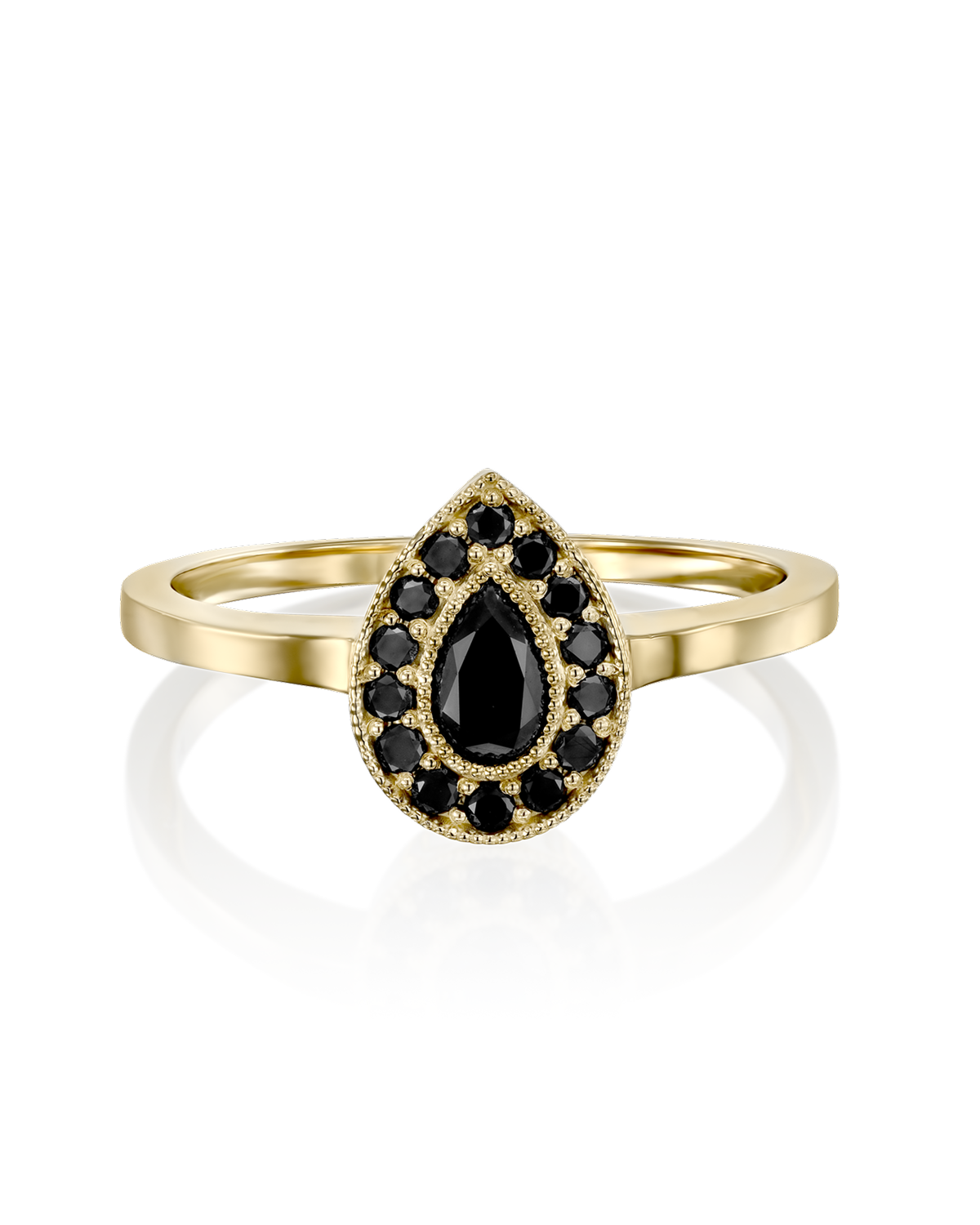 Luna Gold Ring Black Diamonds