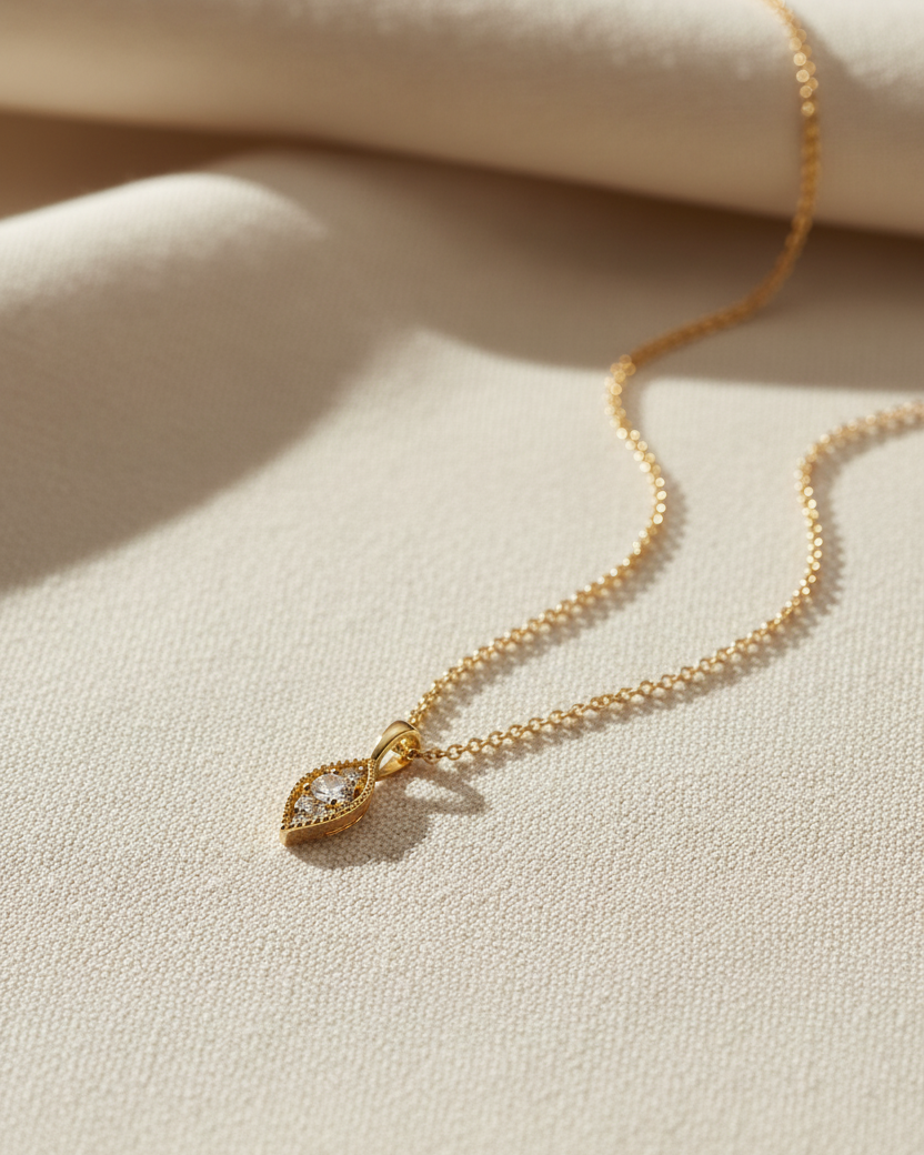Jane Gold Necklace White Diamonds