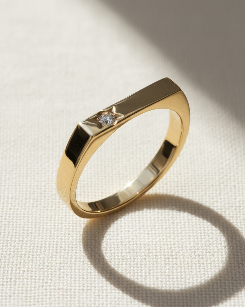 Charlotte Star Of David Gold Ring White Diamond