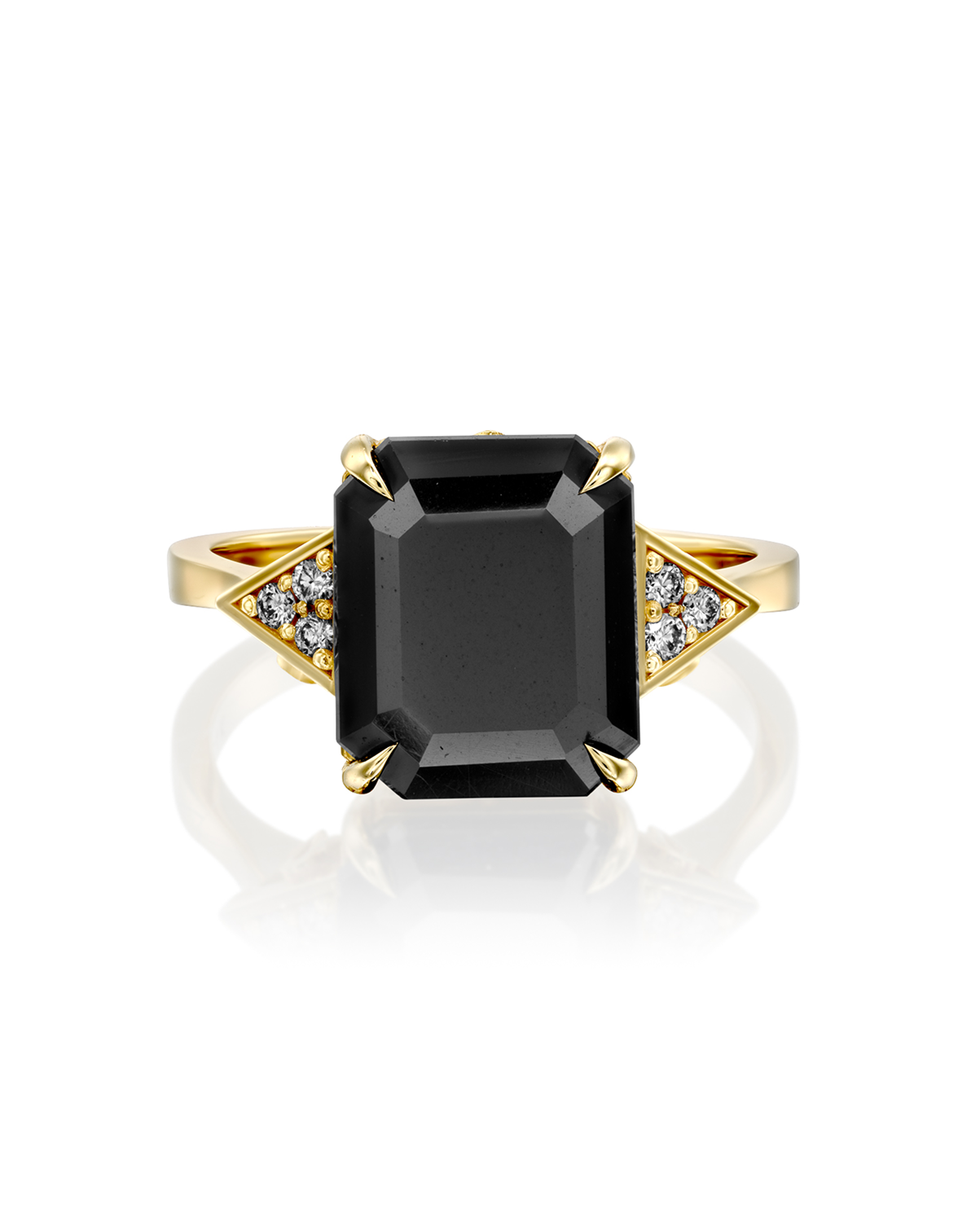 Enlarged Meghan Ring with black Mozonite