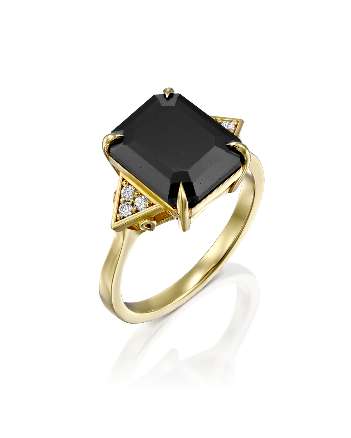 Enlarged Meghan Ring with black Mozonite