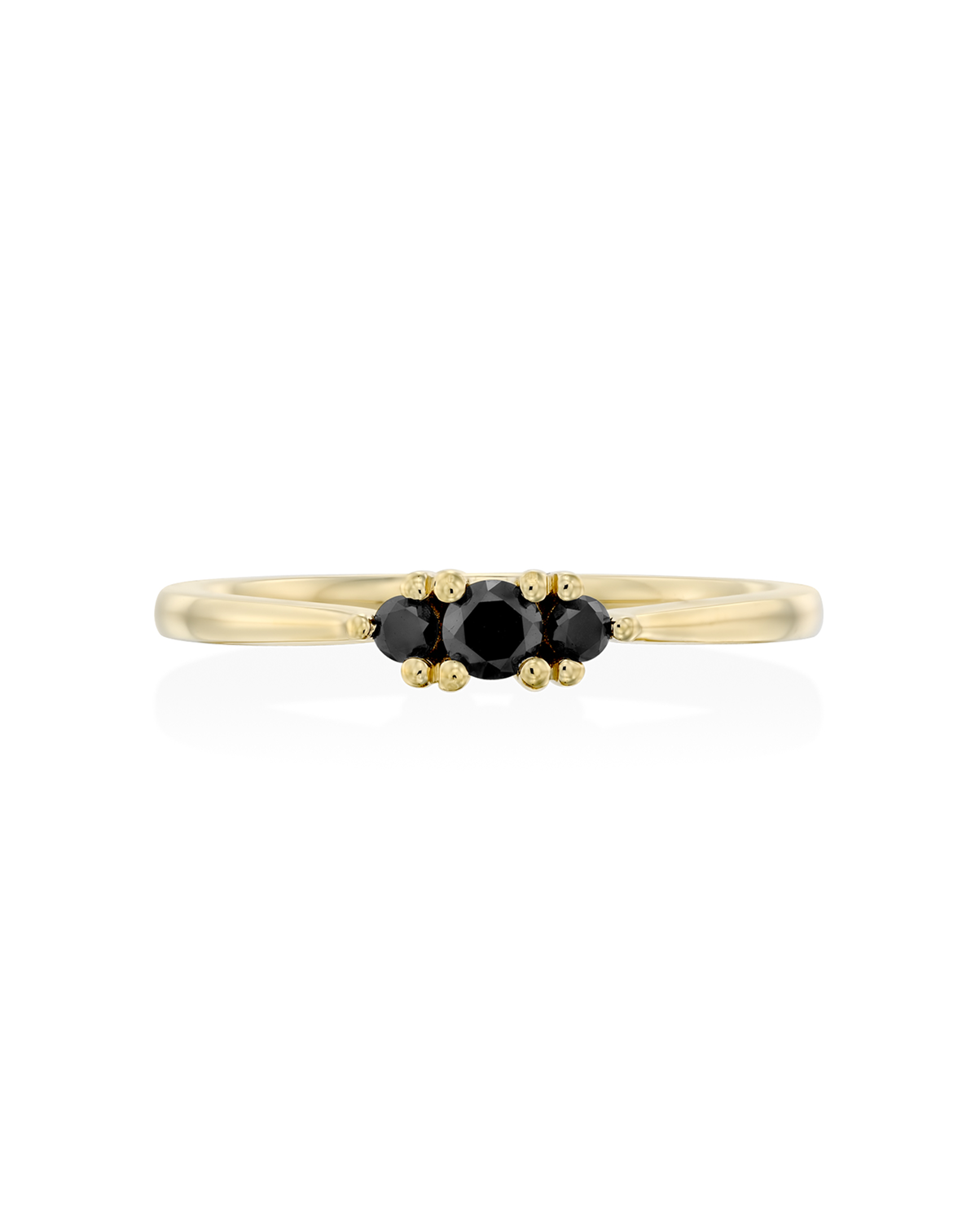 Audrey Gold Ring 3mm black Diamond