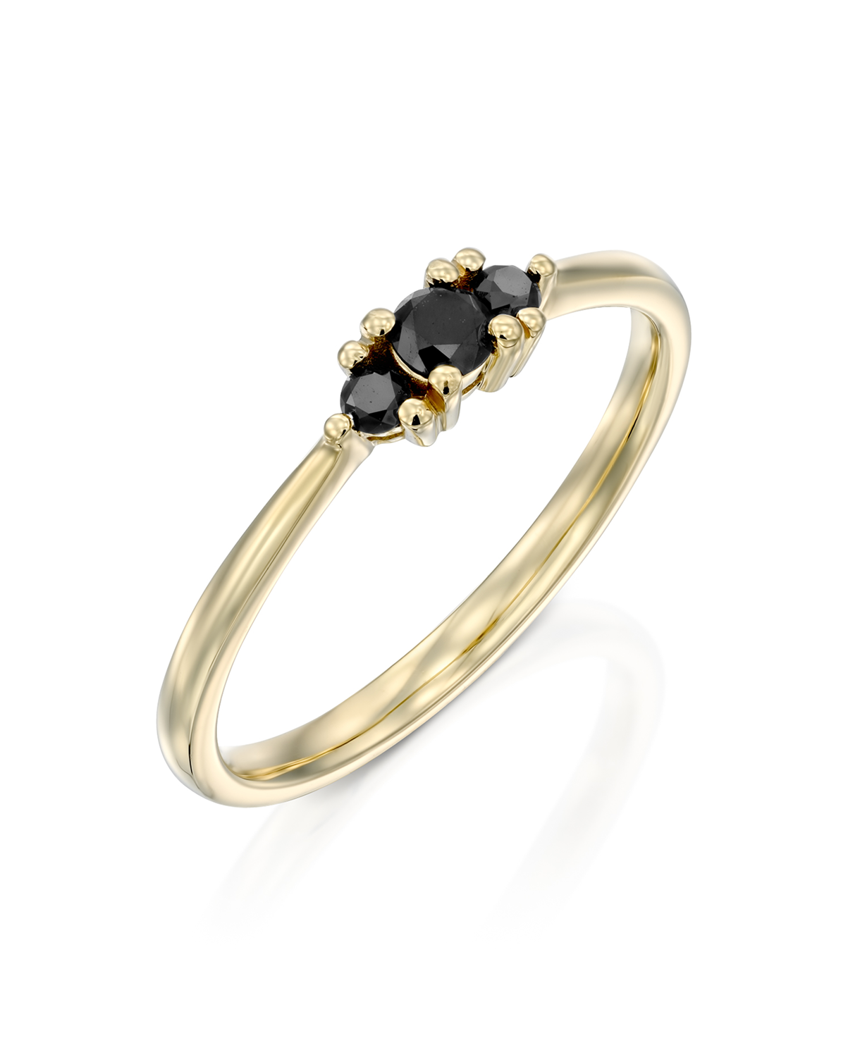 Audrey Gold Ring 3mm black Diamond