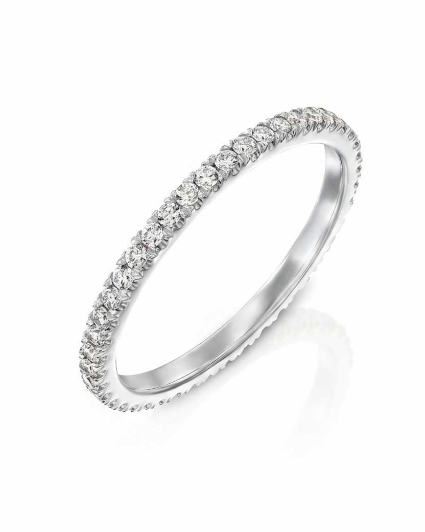 Eternity Gold Ring White Diamonds
