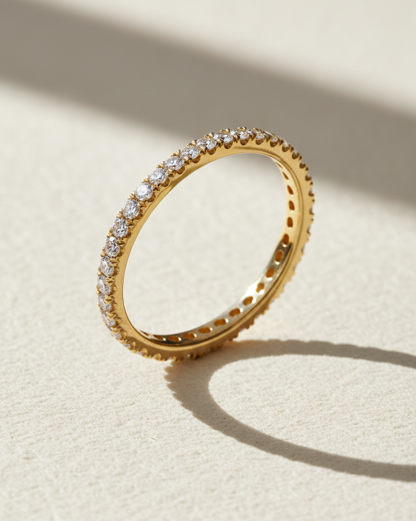 Eternity Gold Ring White Diamonds