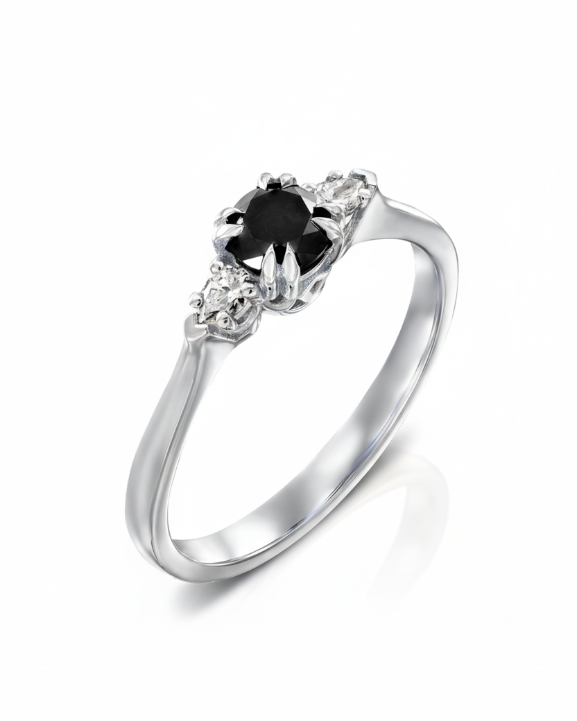 Emma With 4.5mm Black Center Diamond