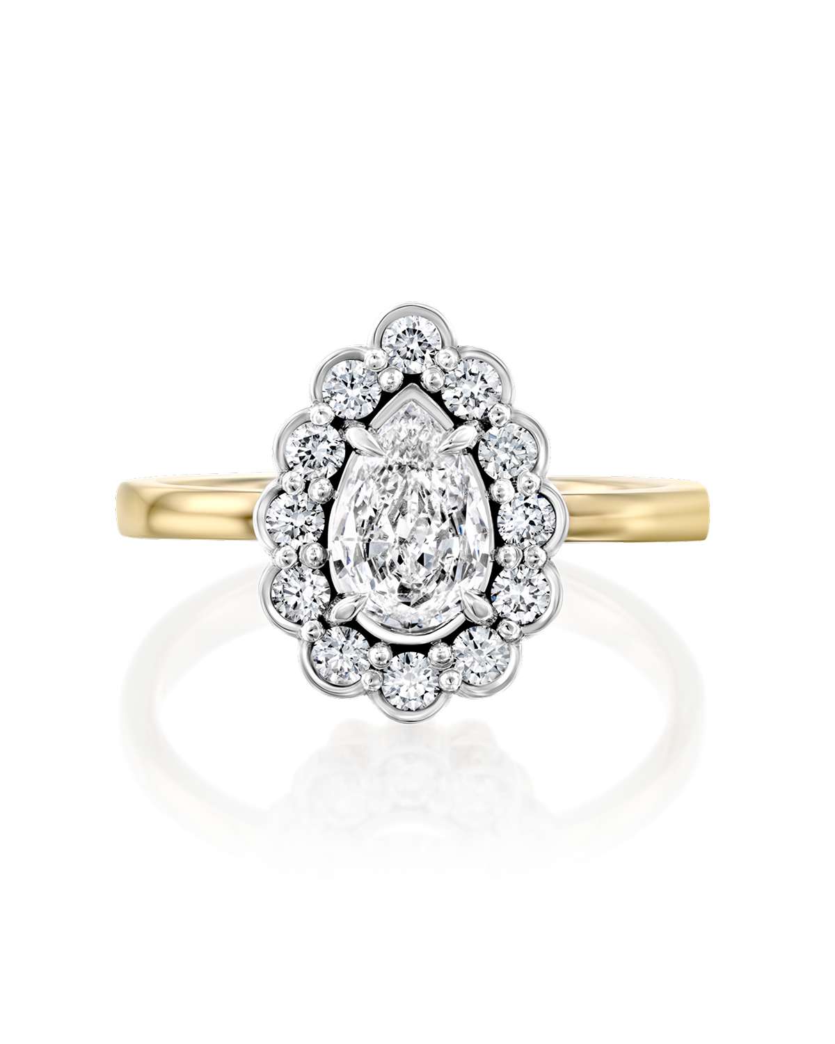 Marie Antoinette Gold Ring White Diamonds