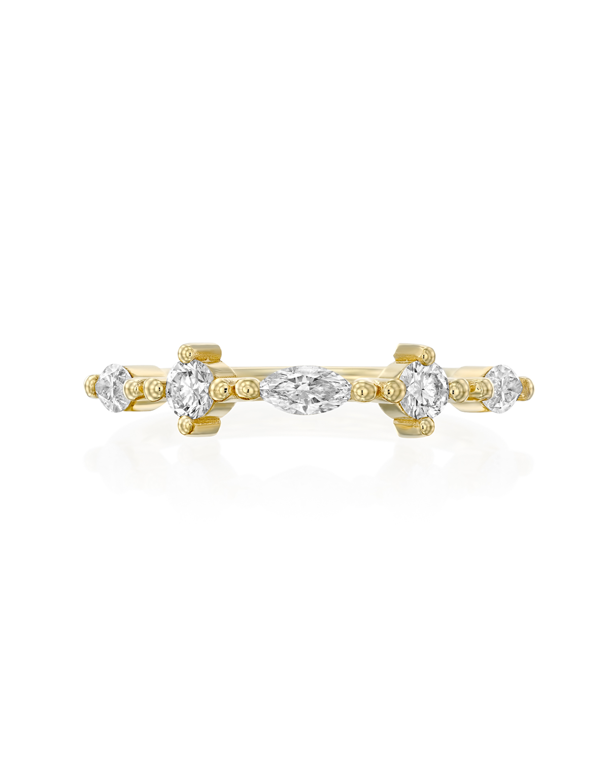 Lir Gold Ring with White Diamonds